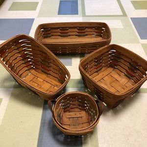Longaberger 4-Piece Basket Collection 1992-1995